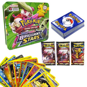 POKEMON Karty Kolekcjonerskie BRILLIANT STARS - Duży metalowy BOX 72 KARTY