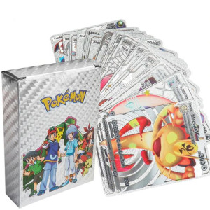 POKEMON Karty Karty kolekcjonerskie Srebrne 55 kart