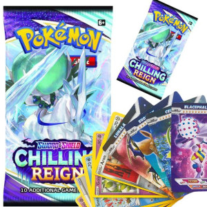 POKEMON Karty Kolekcjonerskie seria Chilling Reign opakowanie zawiera10 kar