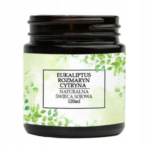 Naturalna Świeca Sojowa Eukaliptus, Cytryna 120ml