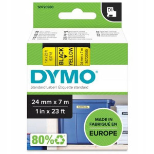 Taśma DYMO D1 53718 24mm żółty/czarny oryginalna