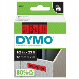 Taśma DYMO D1 45017 12mm czerwony/czarny oryginał
