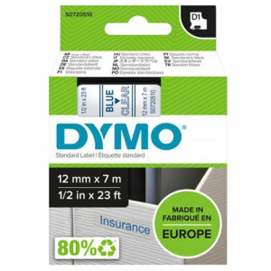 Taśma DYMO D1 45011 12mm clear/niebieski oryginał