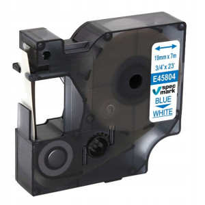 Taśma do DYMO D1 45804 19mm Biała/Niebieski