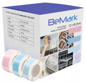 BeMark naklejki termiczne kolor D30S 12x40mm 3x125