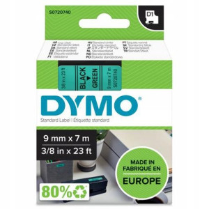 Taśma DYMO D1 40919 9mm zielony/czarny oryginalna