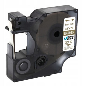 Taśma do DYMO D1 40925 9mm Przeźroczysta/Złoty