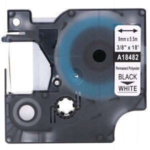 Taśma poliestrowa 9mm do DYMO RHINO 18482 Biała