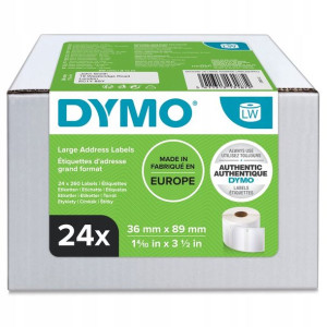 Etykiety DYMO 99012 S0722390 89x36mm biała 24 szt.