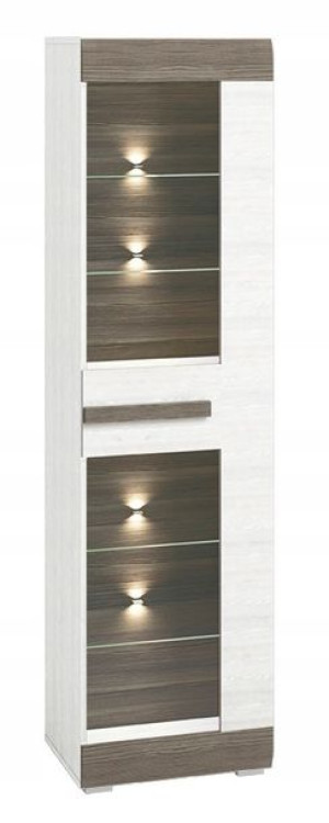 Witryna wysoka 55 cm z led kredens BLANCO 02