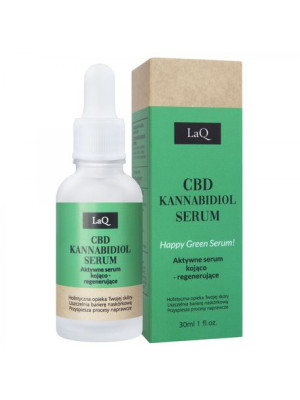 LaQ CBD Kannabidiol Aktywne Serum kojąco-regenerujące Happy Green 30ml