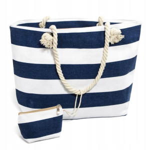 Duża Torba Plażowa Zapinana Shopper Miejska Piknik