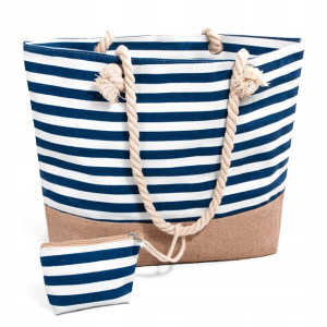 Duża Torba Plażowa Zapinana Shopper Torebka Piknik