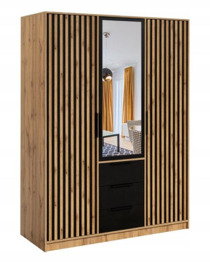 Garderoba 147 BALI D3 LUX lamele lustro szuflady szafa