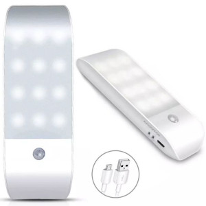 Bezprzewodowa Lampka LED Czujnik Ruchu Zmierzchu PIR Akumulator 500mA