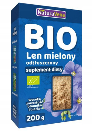 Len mielony odtłuszczony BIO 200g - Naturavena