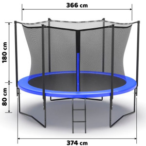 Trampolina Ogrodowa + Drabinka 365cm 12ft