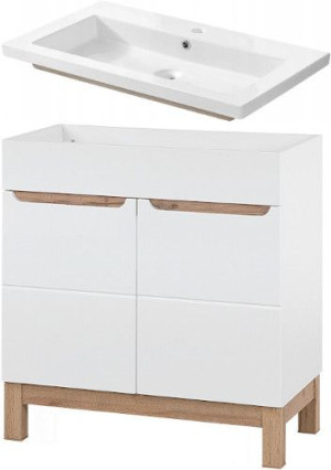 Szafka łazienkowa 80 cm z umywalką BALI WHITE 821