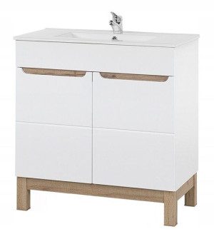 Szafka 80cm z umywalką do łazienki BALI WHITE 821