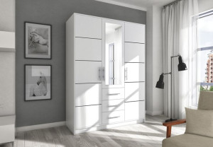 Garderoba 147 BALI D3 lustro szuflady szafa biała
