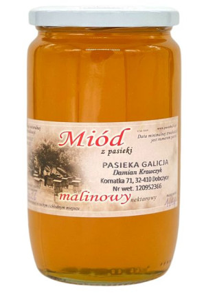 Miód malinowy naturalny 1kg - Pasieka Galicja