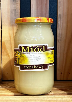 MIÓD RZEPAKOWY 1KG-naturalny miód z rzepaku POLSKI