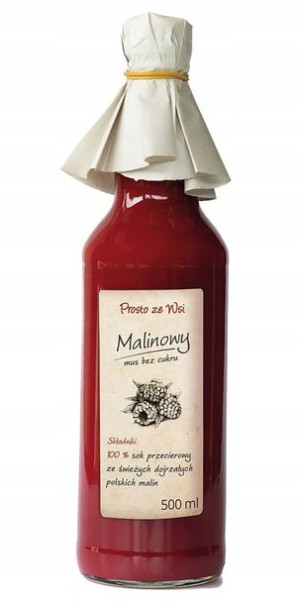 Sok przecier mus malinowy bez cukru 500ml - Ze Wsi
