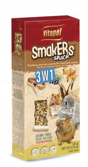 Vitapol Smakers Snack 3w1 dla gryzoni 3 szt. 135 g