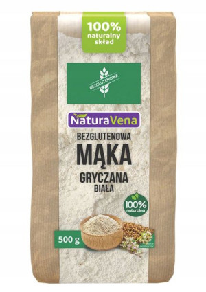 Mąka gryczana biała bezglutenowa 500 g -Naturavena