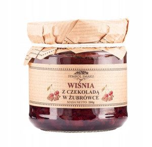 Konfitura Wiśnia z czekoladą w żubrówce 200 g