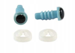 Oczy do maskotek / 6 mm / błękitno-czarne / 2 szt