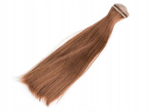 Włosy dla lalek 22 cm jasny brąz