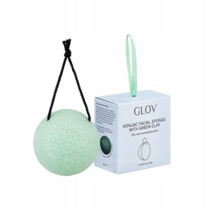 Gąbka do oczyszczania twarzy GLOV Konjac green