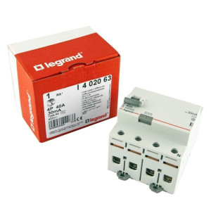 Wyłącznik róznicowoprądowy AC 4P 40A 30mA 402063 RX3 LEGRAND