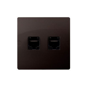 Gniazdo komputerowe podwójne RJ45 5e czekoladowy mat BMF52.02/47 Simon Basi