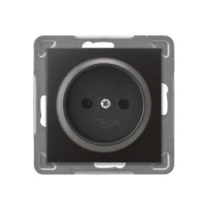 Pojedyncze gniazdo elektryczne podtynkowe bez uziemienia antracyt GP-1Y/M/5