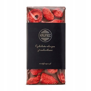 Czekolada z truskawkami naturalna RĘCZNIE WYKONANA
