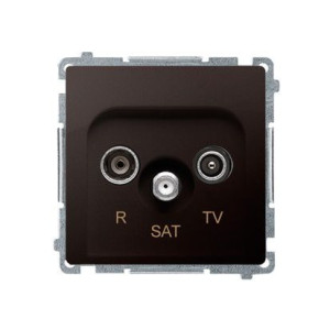 Gniazdo antenowe R-TV-SAT końcowe/zakończeniowe tłum.:1dB czekoladowy mat B