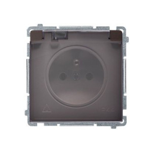 Gniazdo IP44 z klapką czekoladowy mat BMGZ1B.01/47A Simon Basic Kontakt-Sim