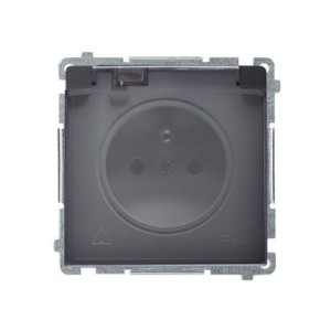 Gniazdo wtyczkowe IP44 klapka grafit mat BMGZ1B.01/28A Simon Basic Kontakt-