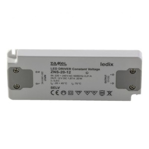 Transformator 12V DC do ledów 20 W ZNS-20-12 SLIM ZAMEL