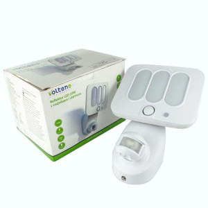 Naświetlacz LED 10W z czujnikiem ruchu i alarmem biały IP44 110dB 600lm 600