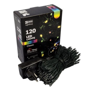 Komplet choinkowy multikolor 120xLED IP44 12m z programatorem czasowym ZY08
