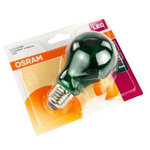 Zielona żarówka LED STAR DECO CLASSIC A A60 2W 45lm 7500K OSRAM