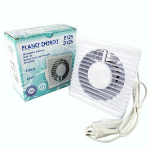 Wentylator ścienny z wyłącznikiem na przewodzie biały 01-096 E125 PS Planet