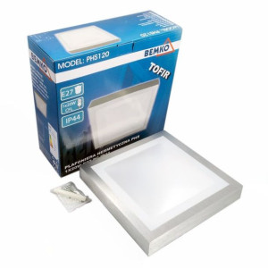 Plafoniera 1x20W E27 aluminium C32-PHS120 TOFIR  BEMKO