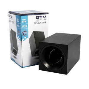 Dekoracyjna oprawa sufitowa SENSA MINI GTV kwadratowa czarna aluminium