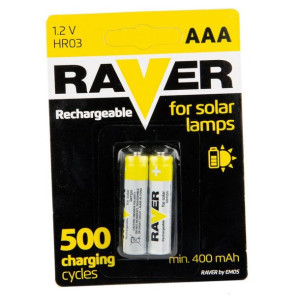 Akumulatorki do lamp solarnych cienki paluszek 2 sztuki AAA R03 RAVER