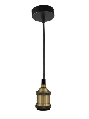 Wisząca lampa w loftowym stylu z czarnym kablem patynowa E27 20W Il Mio NOL