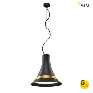 Lampa sufitowa BATO 35 LED czarna z mosiężnym pierścieniem SLV